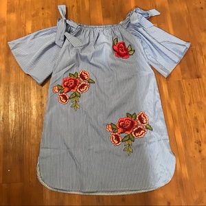 *3 for 20!* Embroidered Off the Shoulder Dress